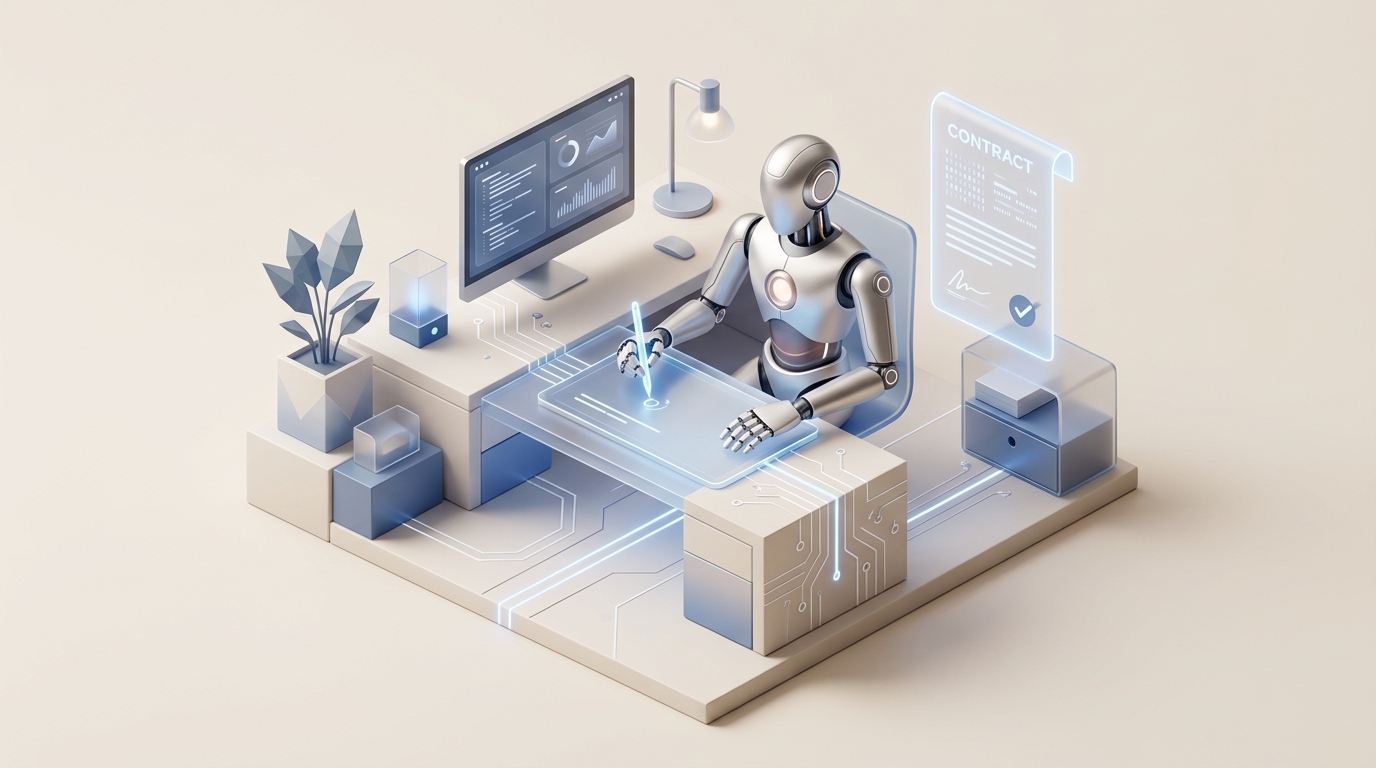 Abstract illustration of AI agent being evaluated for autonomous work